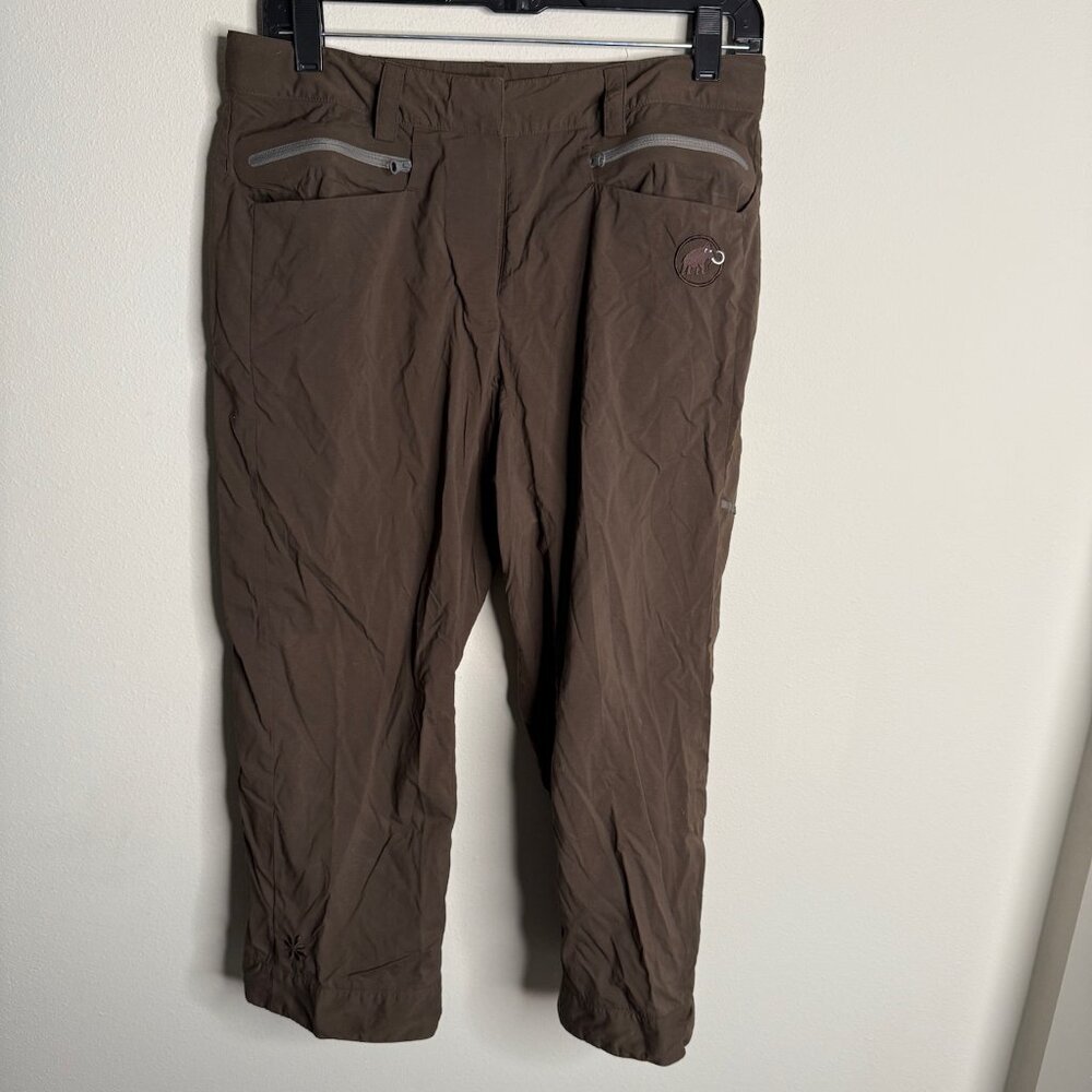 Mammut Womens Brown Outdoor Hiking Lightweight Capri Pants Size 8 Swiss Tech